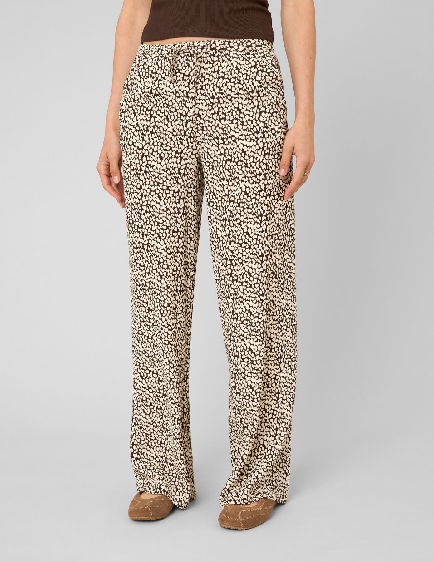 Pantalon imprim&eacute; taille &eacute;lastiqu&eacute;e