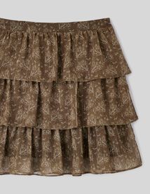 Jupe courte à volants en polyester recyclé