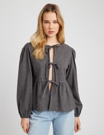 Chemise en flanelle à noeuds