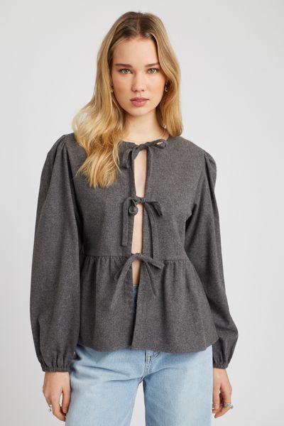 Chemise en flanelle à noeuds