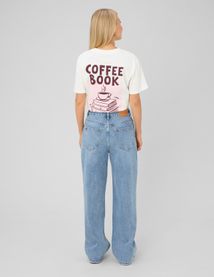 Jean straight ceinture asym&eacute;trique