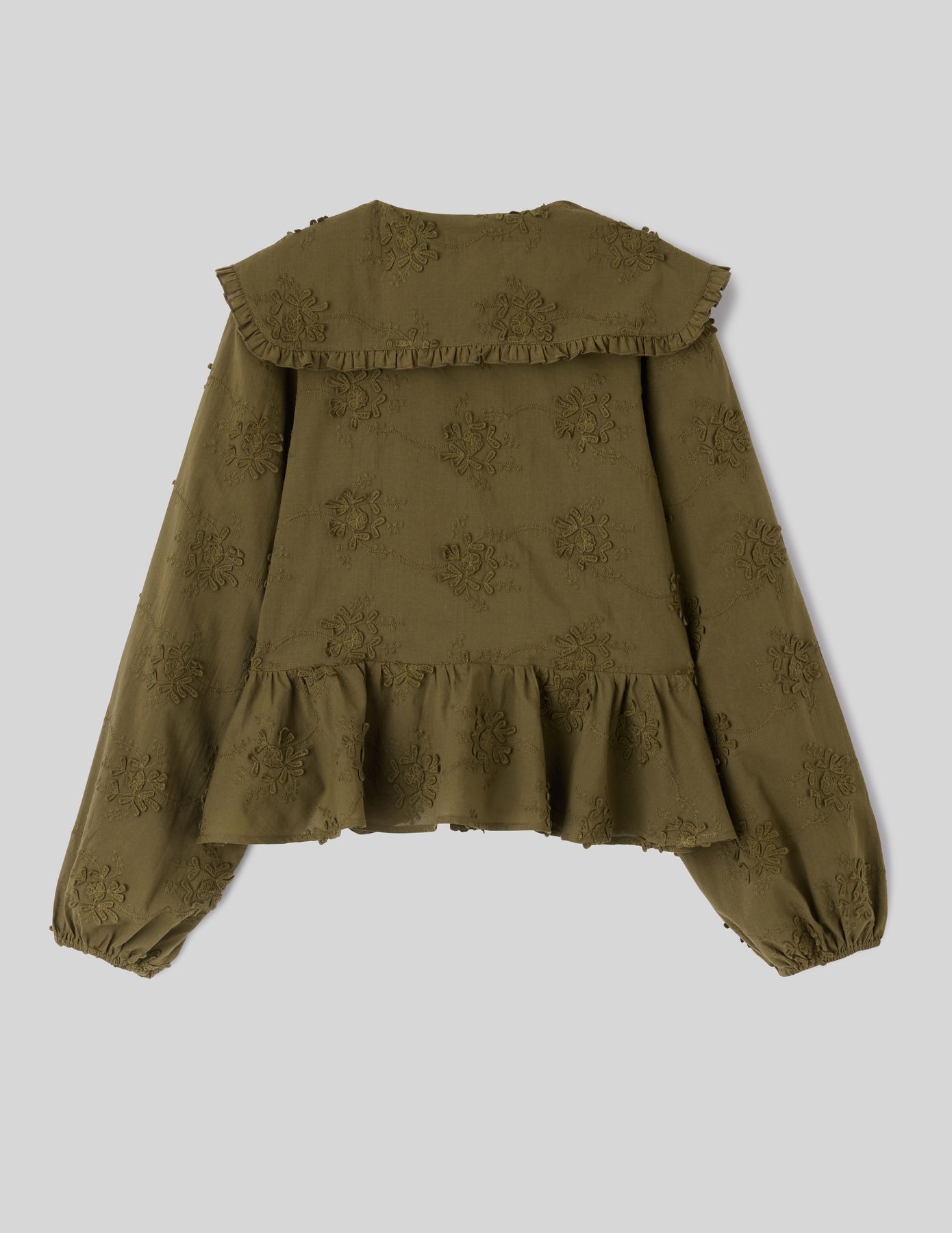 Chemise maxi col broderie 3D