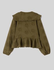 Chemise maxi col broderie 3D