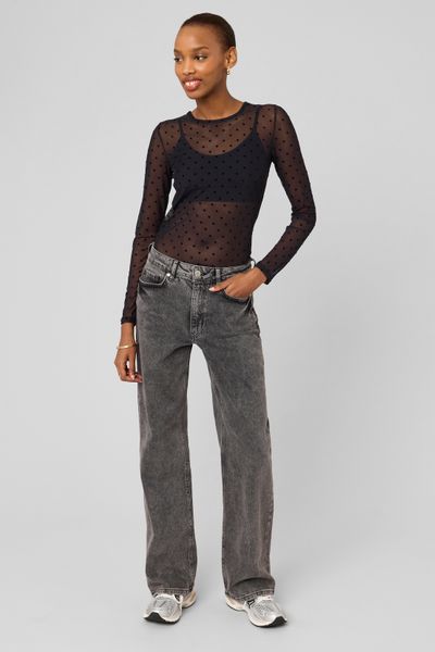 T-shirt r&eacute;sill&eacute; imprim&eacute; flock