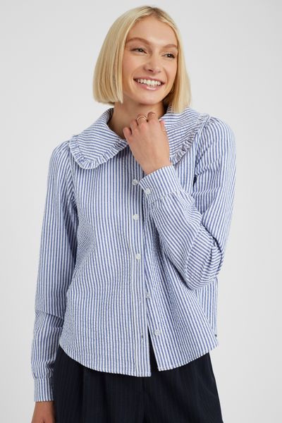 Chemise col claudine ray&eacute;e