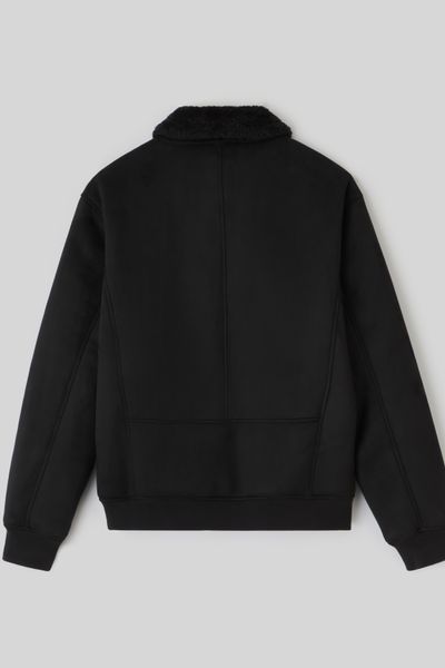 Blouson zippé peau retournée