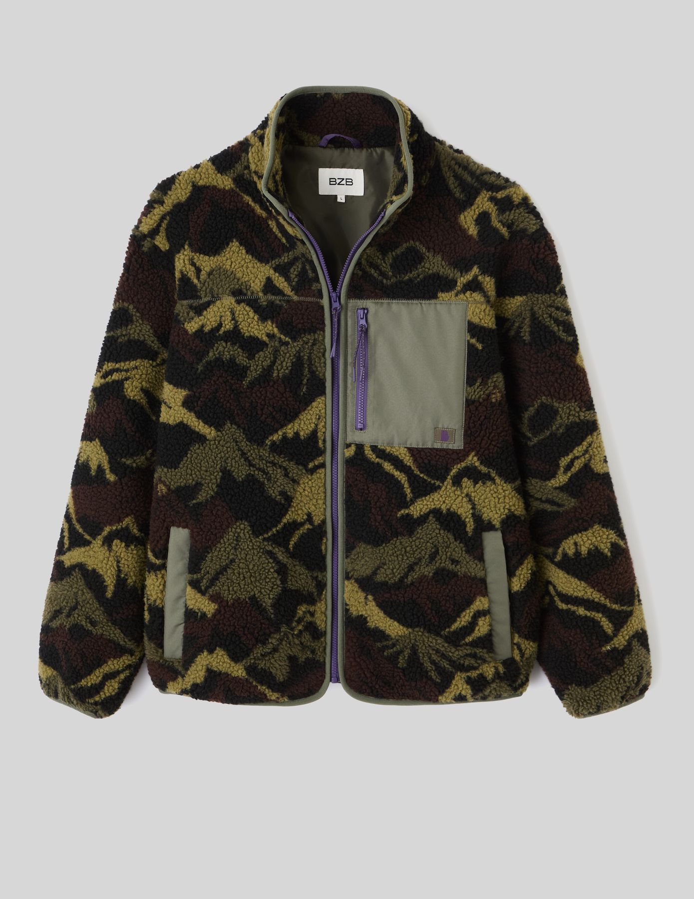Blouson zippé imprimé sherpa
