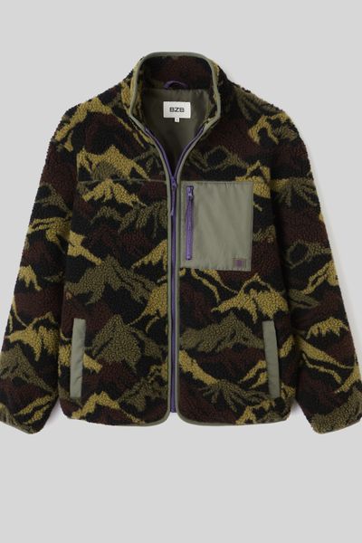 Blouson zippé imprimé sherpa