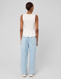 D&eacute;bardeur p&eacute;plum &agrave; pois