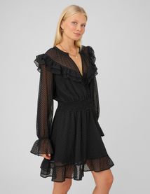 Robe courte &agrave; volants