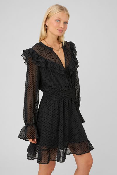 Robe courte &agrave; volants