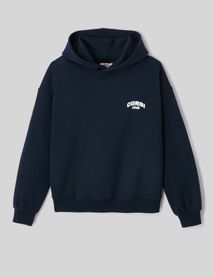 Sweat col capuche imprimé devant/dos