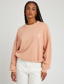 Sweat à fronces brodé