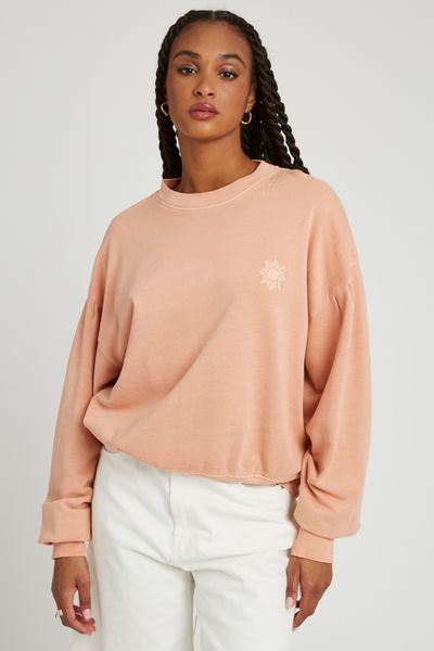 Sweat à fronces brodé