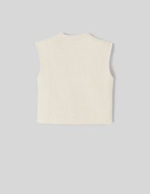 Top sans manches effet tweed