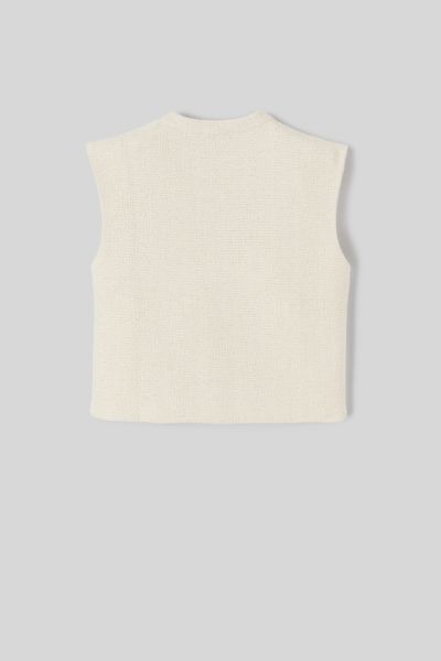 Top sans manches effet tweed