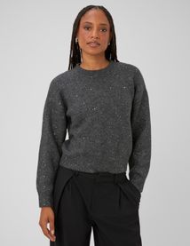 Pull col rond paillet&eacute;