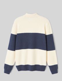 Pull col polo &agrave; rayures