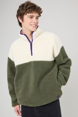 Sweat en sherpa colorblock