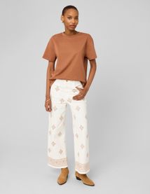 Jean wide leg brod&eacute;