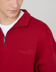 Sweat col montant avec broderie