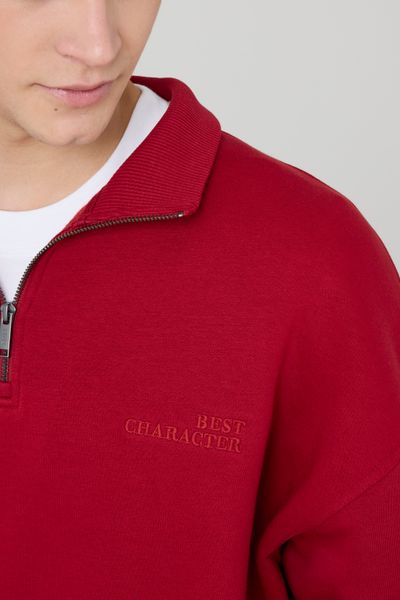 Sweat col montant avec broderie