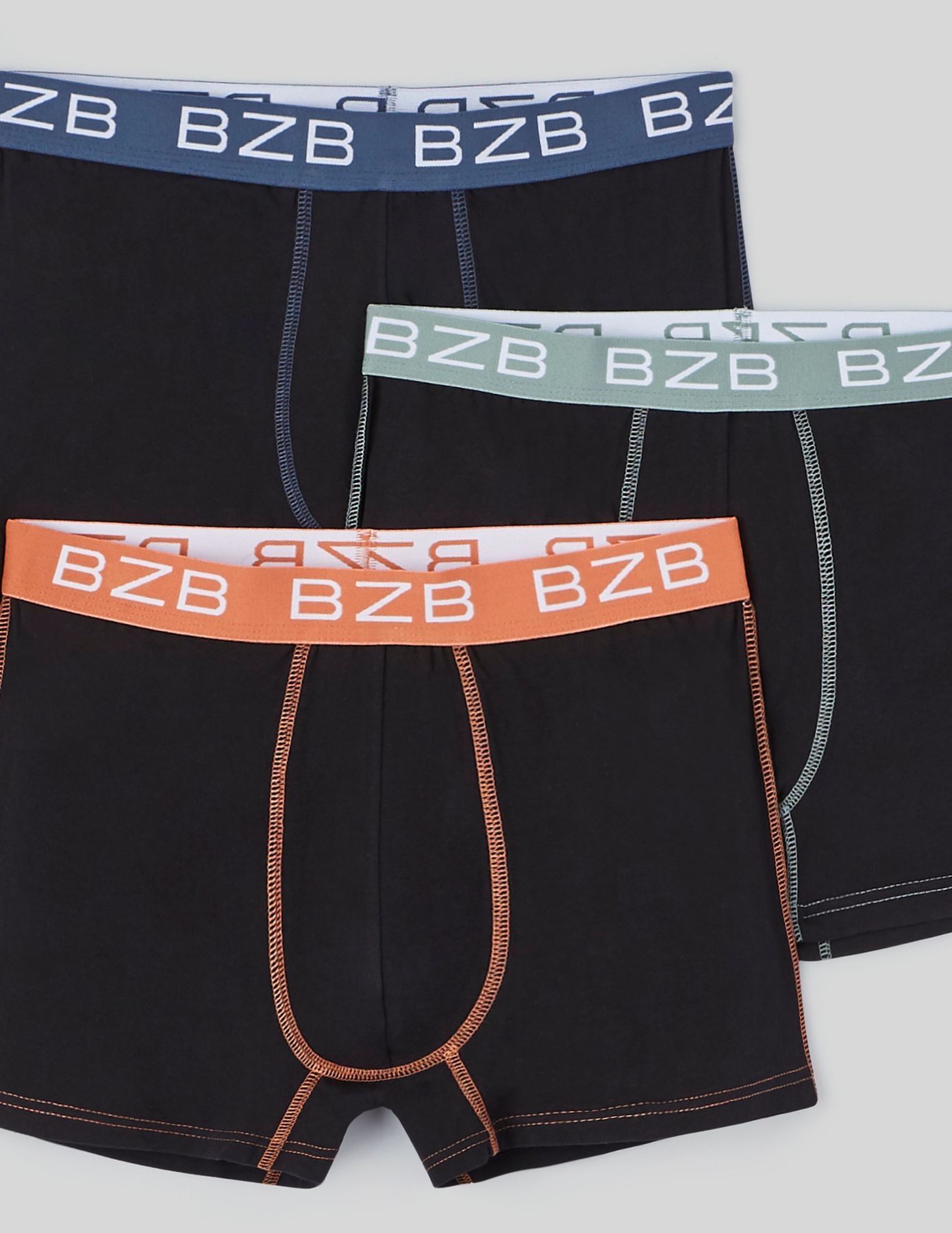 Lot 3 boxers &eacute;lastique contrast&eacute;