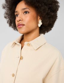 Veste twill boutons dor&eacute;s