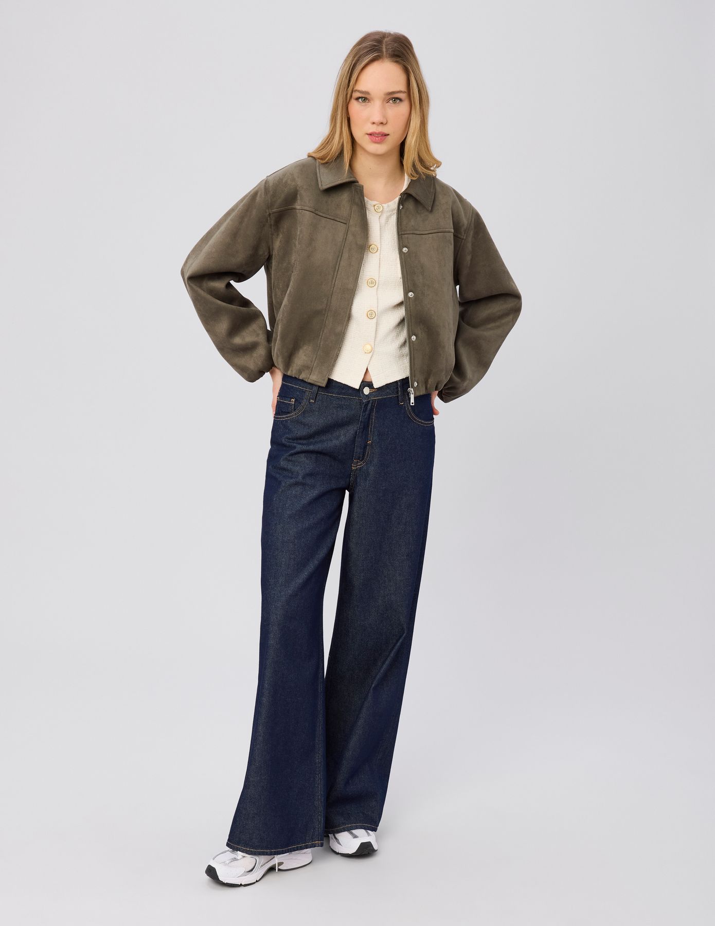 Top sans manches effet tweed