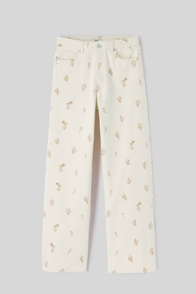 Pantalon wide leg brodé