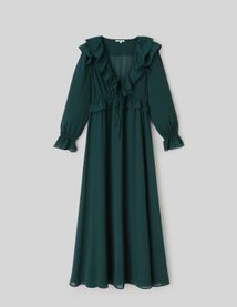 Robe longue unie en polyester recyclé