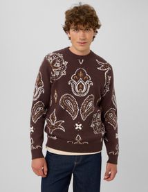 Pull jacquard fleurs