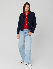 Veste en tweed à ceinture