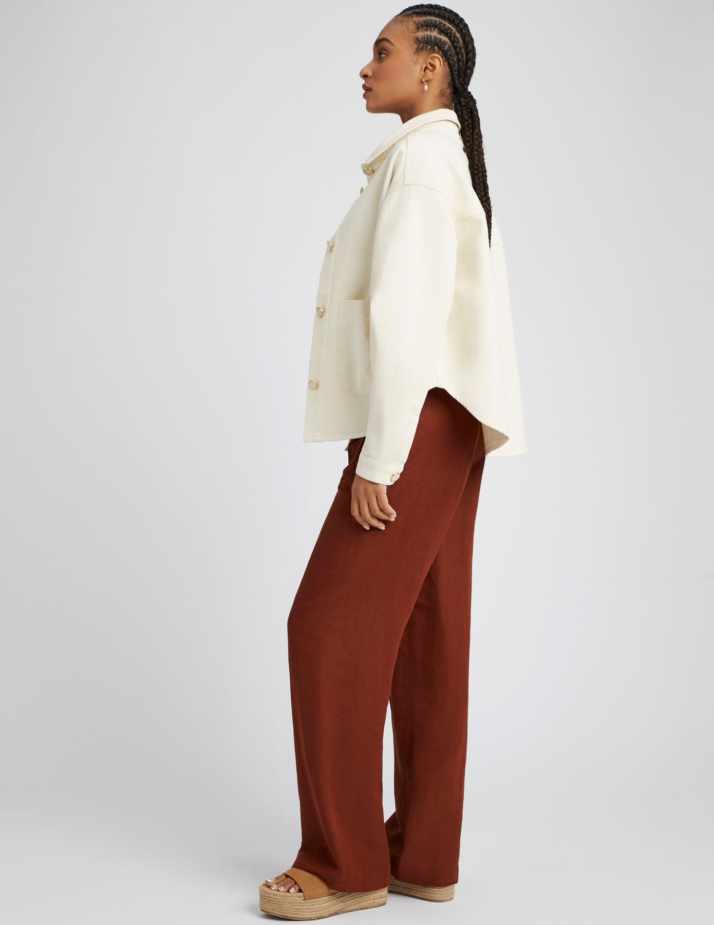 Veste en jean boutons dor&eacute;s