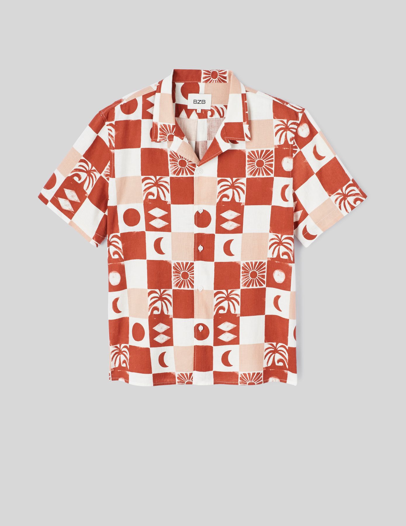 Chemisette imprim&eacute;e lin