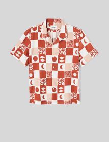 Chemisette imprim&eacute;e lin