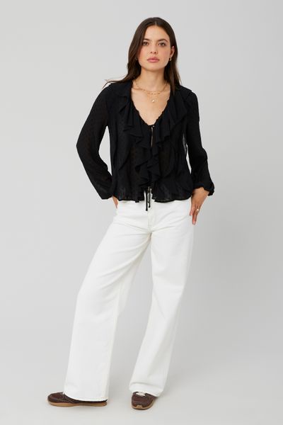 Blouse plumetis à volants