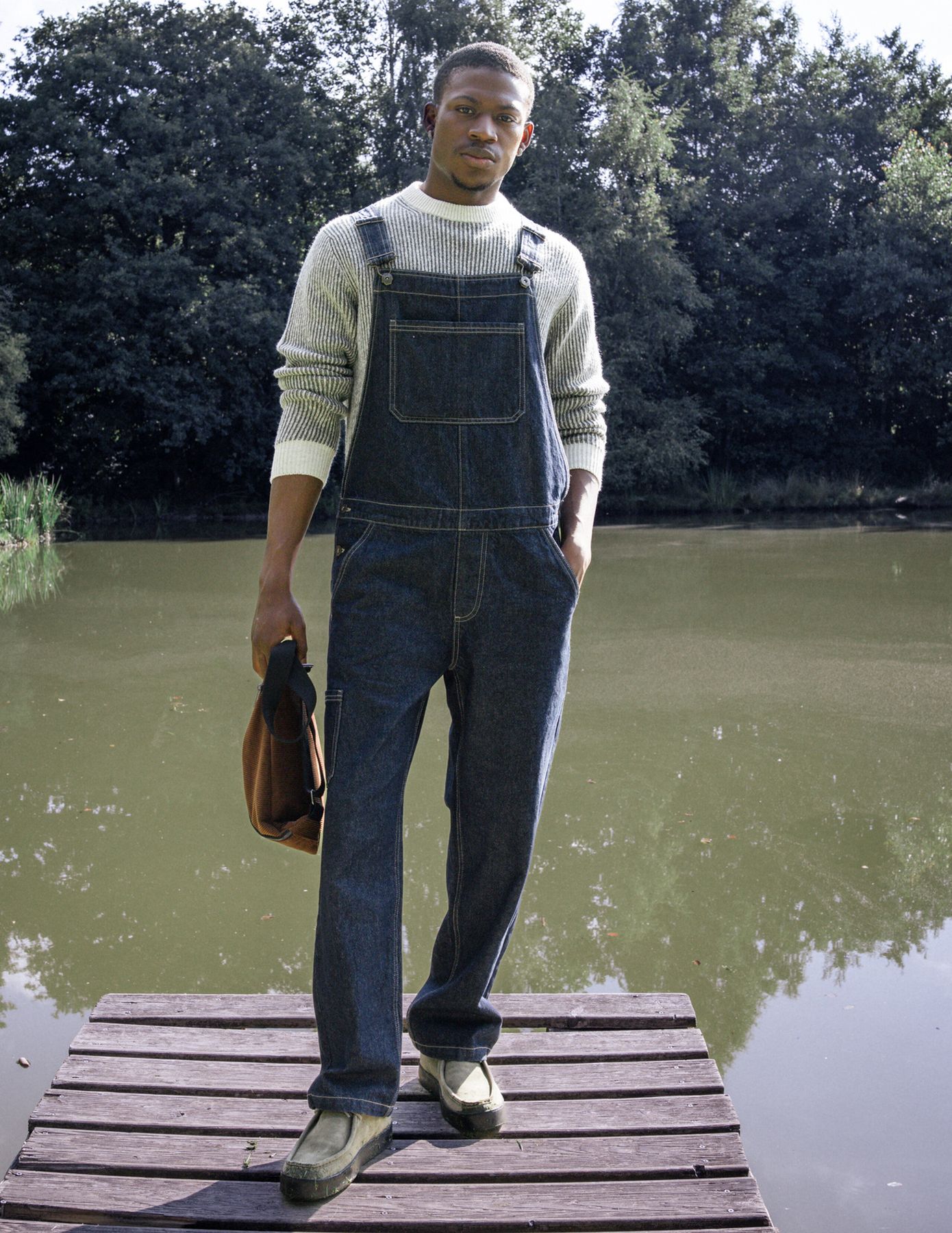 Salopette en jean brut