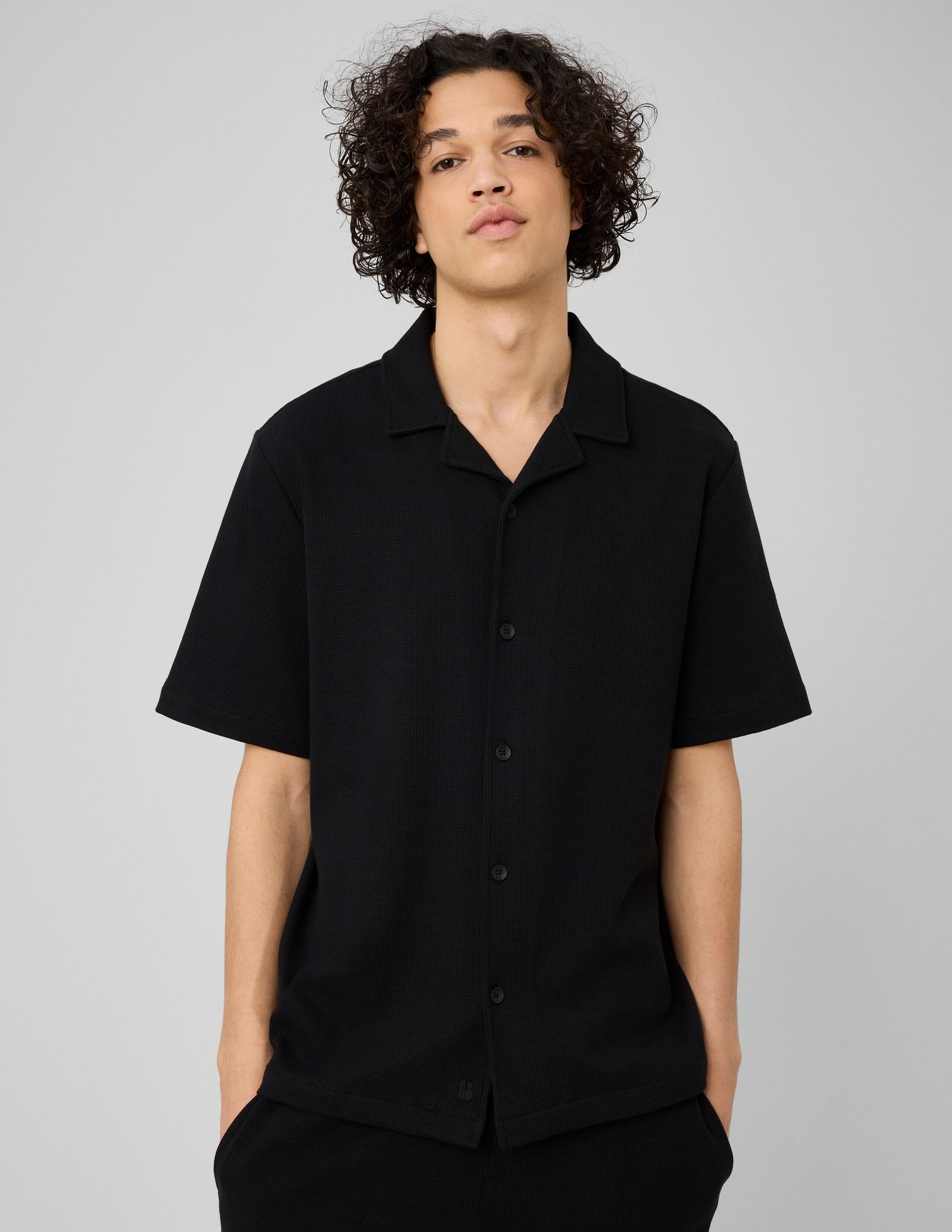 Chemise waffle manches courtes