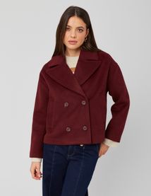 Manteau caban en laine