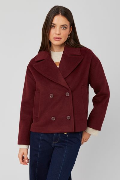 Manteau caban en laine
