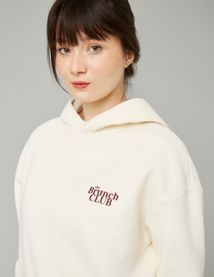 Sweat col capuche imprimé devant/dos