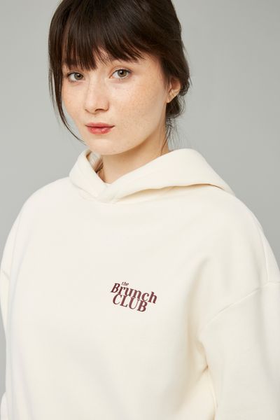Sweat col capuche imprimé devant/dos