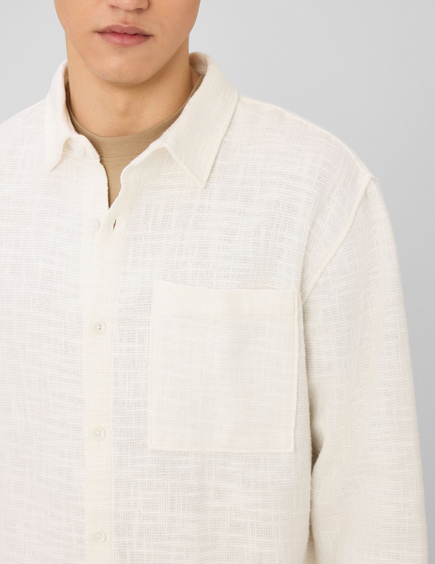 Surchemise unie mati&egrave;re fantaisie