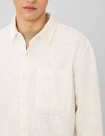 Surchemise unie mati&egrave;re fantaisie