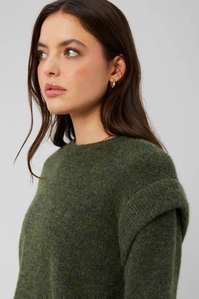 Pull col rond chiné