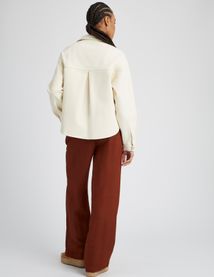 Veste en jean boutons dor&eacute;s