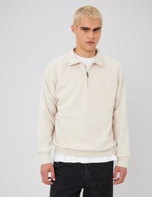 Sweat col polo zippé