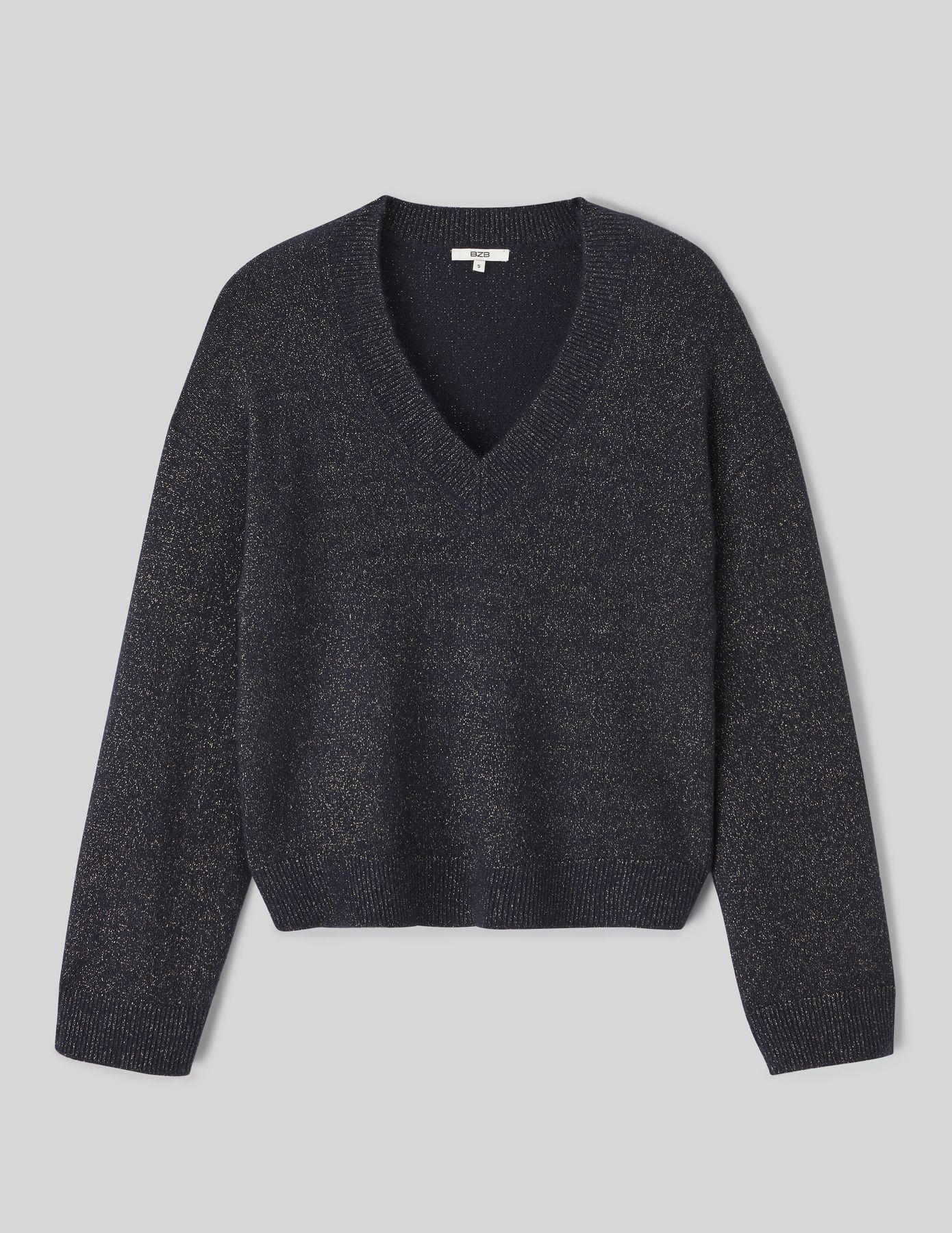 Pull col V pailleté
