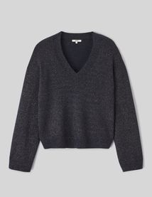 Pull col V pailleté